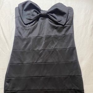 Black bow bodycon mini dress